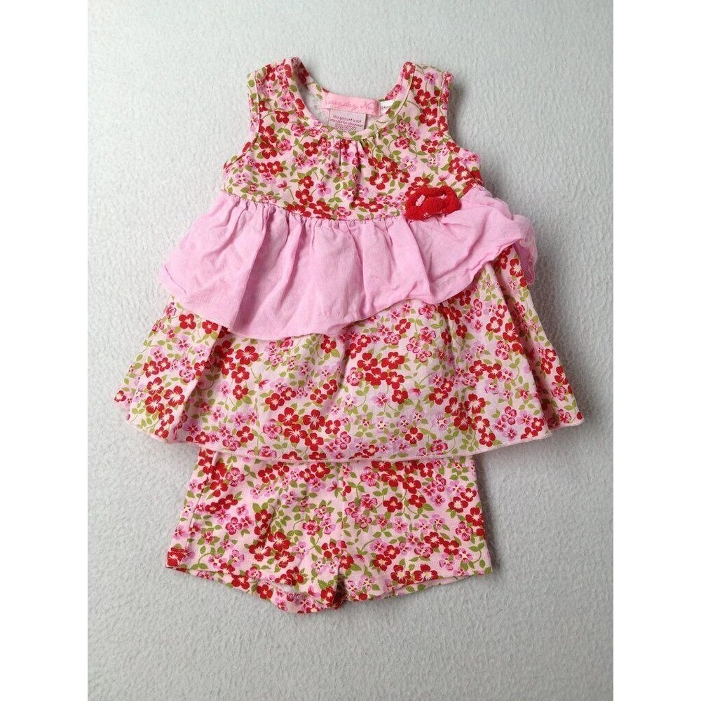 Baby Toddler Girl Every Day Nay Pink Floral Summer Shorts Set Size 24 Months
